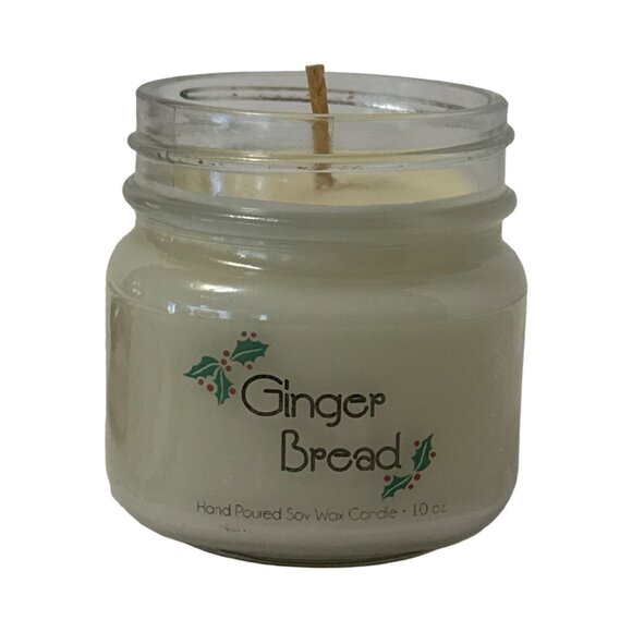 Hand Poured Soy Wax Candle Gingerbread Scent 10 Oz Glass Jar With Lid By Oily Bl - Picture 4 of 6